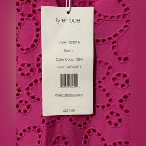 ⚡️Tyler Böe Pink Eyelet Lace Tunic Dress Size L NWT $274 - Picture 4 of 5